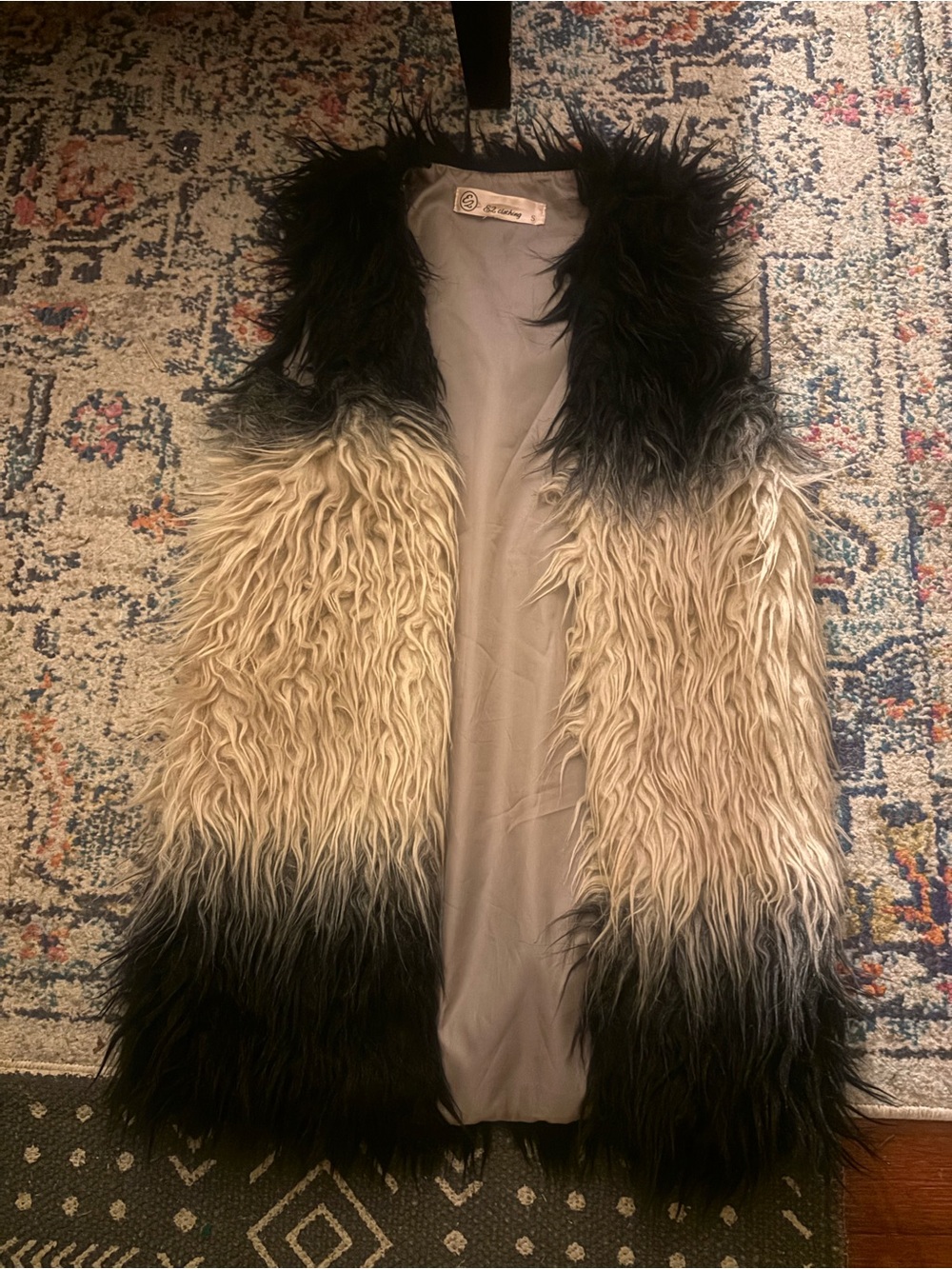 E2 Clothing ombré Faux Fur Vest